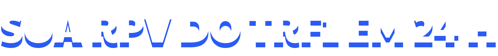 Texto "SCARPV DO TREVO 24" em azul vibrante